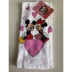 2 Pack Disney Mickey & Minnie Mouse Valentines Kitchen Towels 16 X 26” NEW
